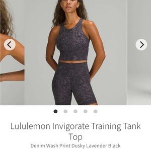 Lululemon Invigorate Training Tank Top Dusky Lavender Black 2